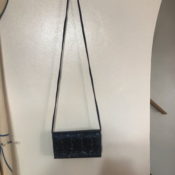 Handbags - Evening bag Navy Blue with beaded front